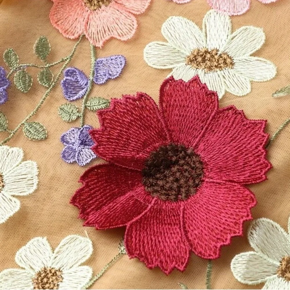 Embroidered Flowers Bell Skirt Mini Dress, Designed With Luxury In Mind, 5⭐️ - Picture 9 of 17